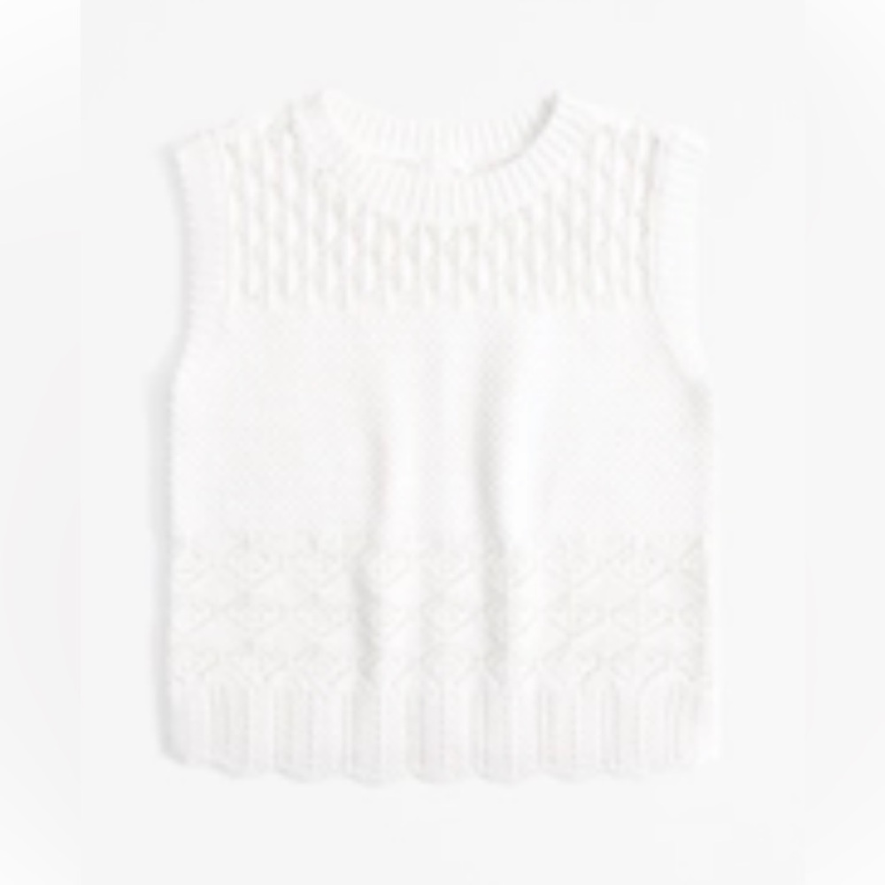 White Sleeveless Knit Top